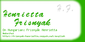henrietta frisnyak business card